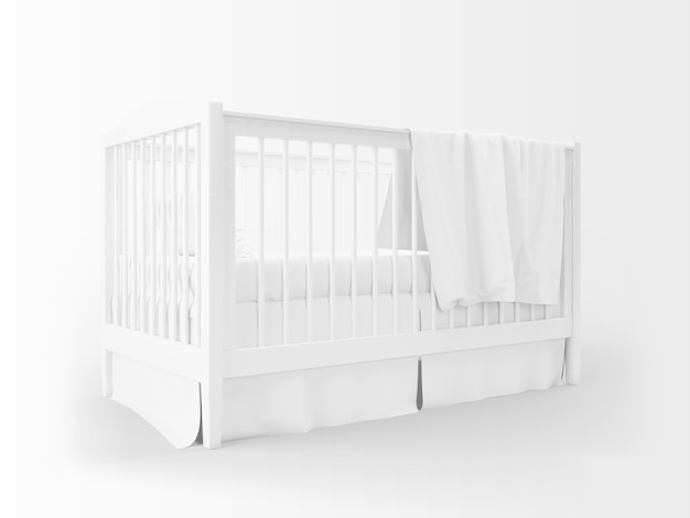 berço branco realista isolado no branco