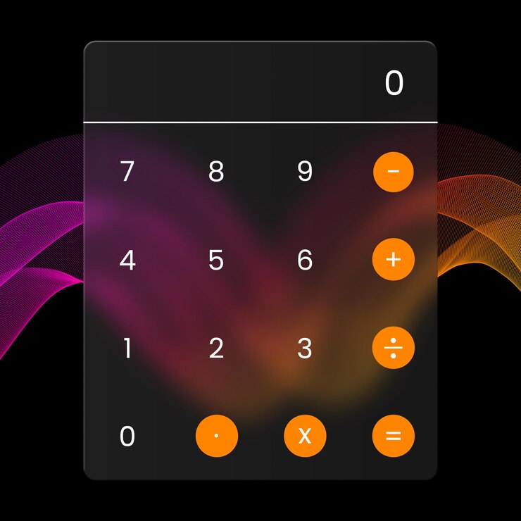 PSD berechnungsmaschine glas ui-design