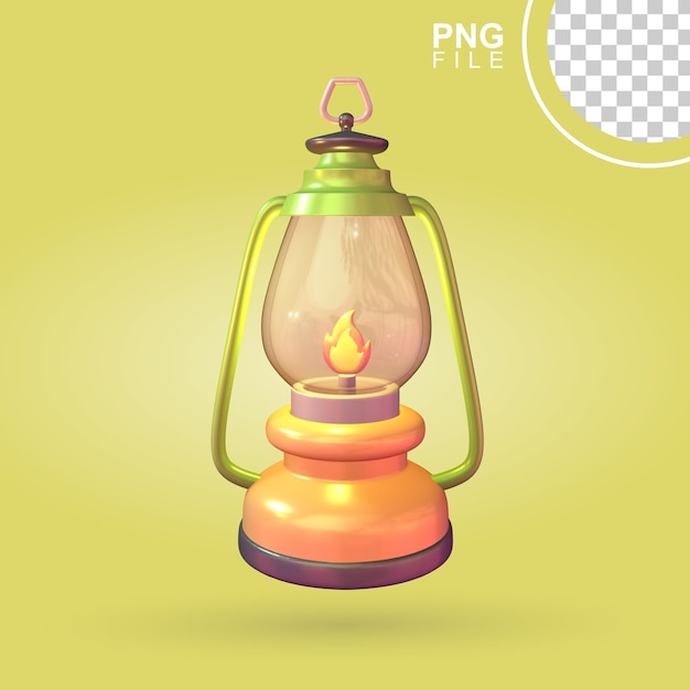 Berg-Camping-Laterne 3D-Symbol Illustration einer Camping-Laterne