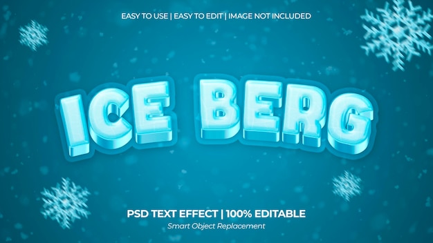 BERG DE GELO DE EFEITO DE TEXTO