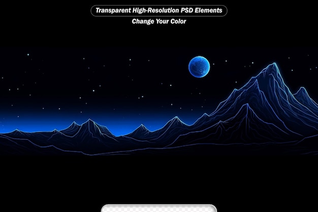 PSD berge auf dem mondhintergrund