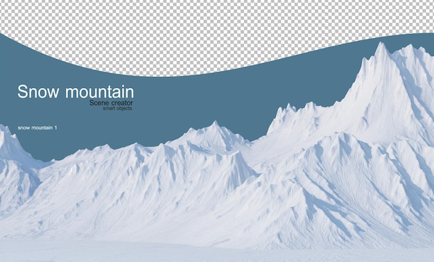PSD berge verschiedener formen im verschneiten winter