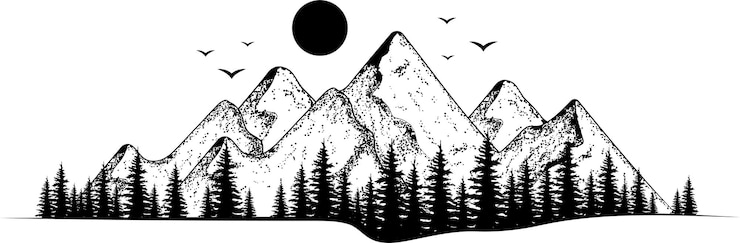PSD bergketten-sketch-clipart