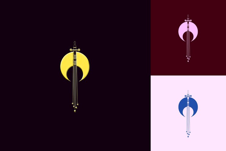 PSD berimbau con diseño plano instrumento musical con curva lin diseños creativos de iconos de la cultura de brasil