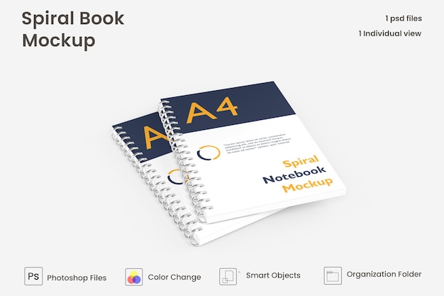 Beringte Notebook-Mockup-Vorlage Kostenlose Psd