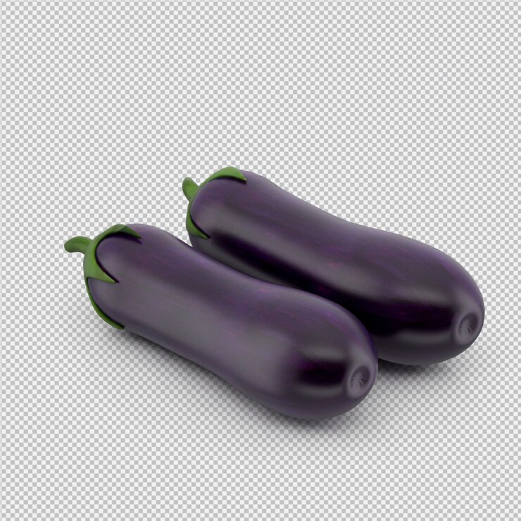 PSD berinjela isométrica 3d render