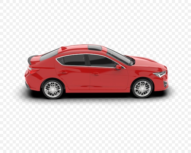 Une berline sportive rouge avec des roues brillantes