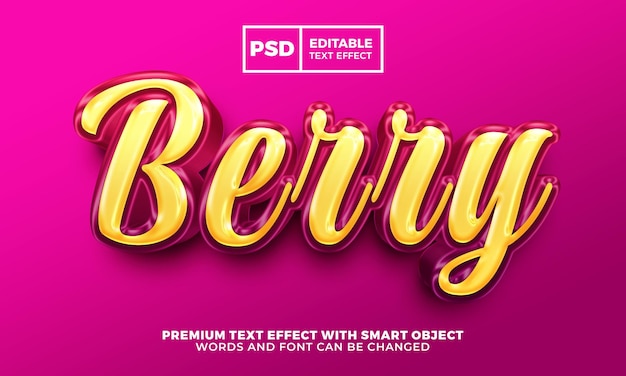 Berry friuts 3D bearbeitbarer Texteffektstil