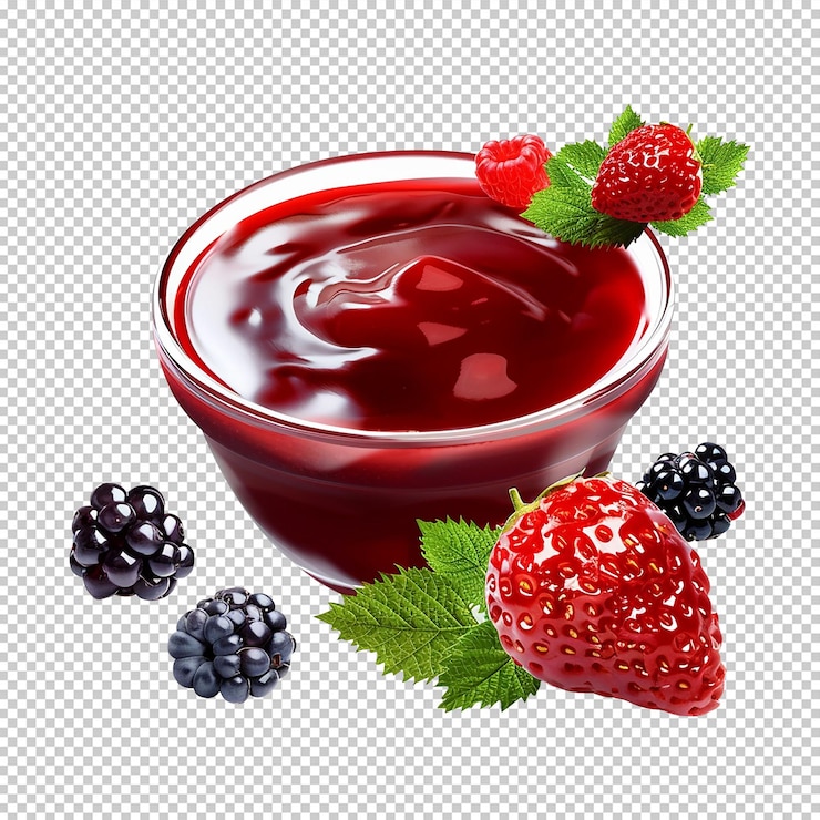 PSD berry sauce isolated on a transparent background