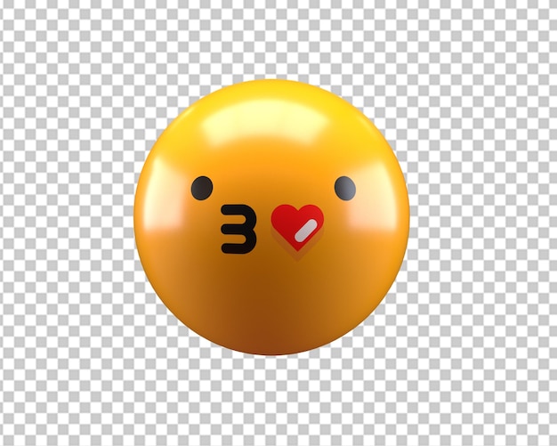 Beso emoji cara 3d render