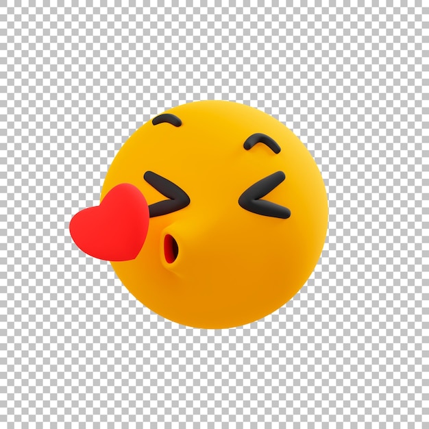 PSD beso emoticon 3d emoji icono