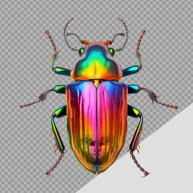PSD besouro arco-íris png isolado em fundo transparente