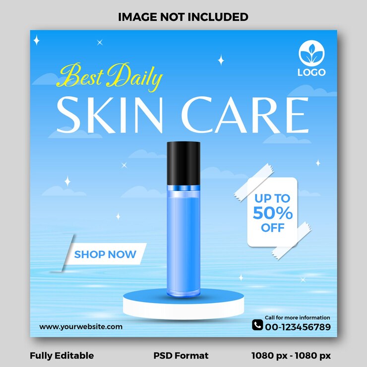 Best daily skin care sale social media template