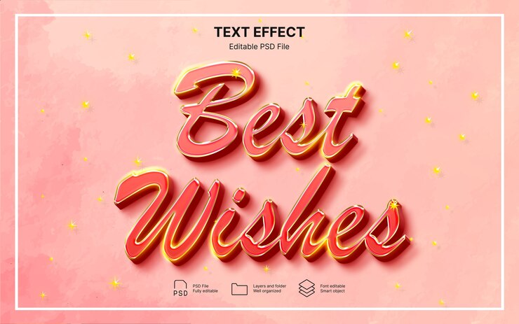 Best whishes text effect