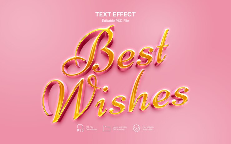 Best whishes text effect