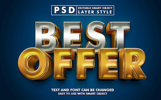 Bestes angebot 3d realistischer texteffekt premium psd