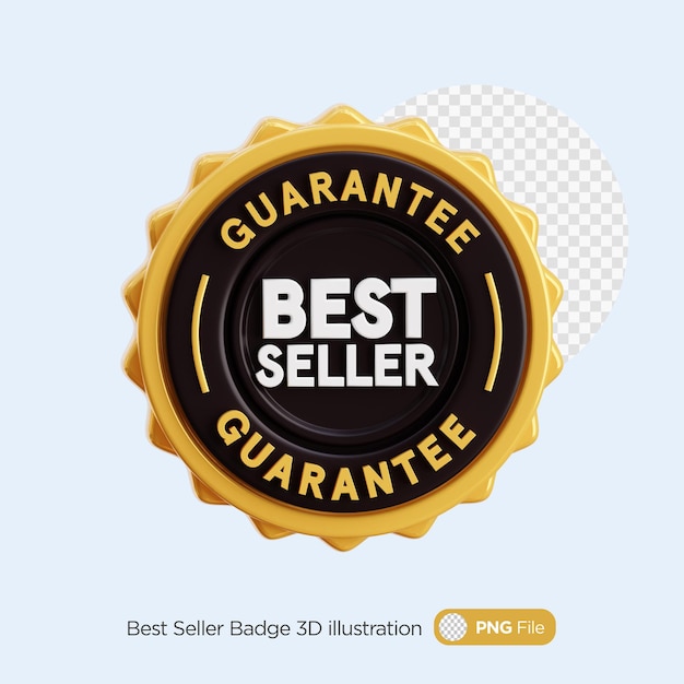Bestseller Abzeichen 3D-Illustration