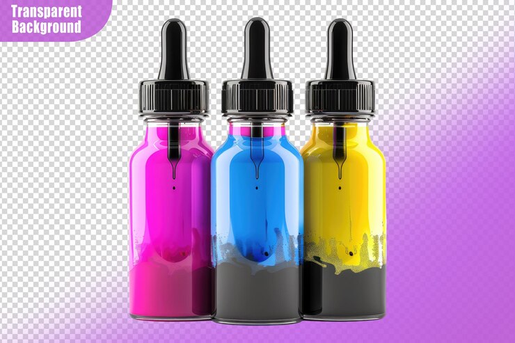 PSD beteles con tinta cmyk aislados sobre un fondo transparente