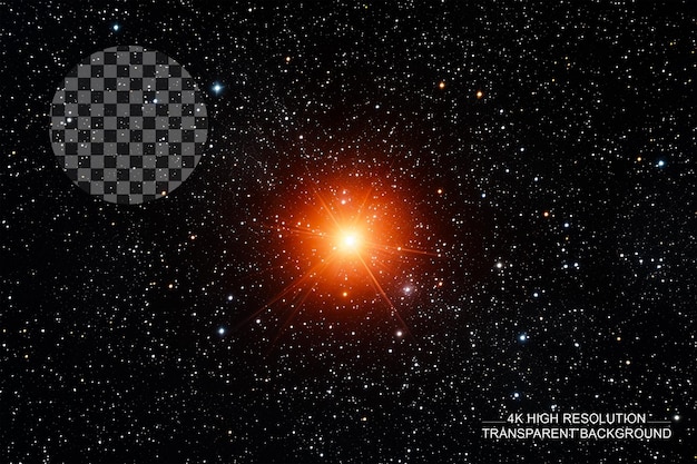 PSD betelgeuse alpha orionistype m1 2iaiab supergigante roja sobre un fondo transparente