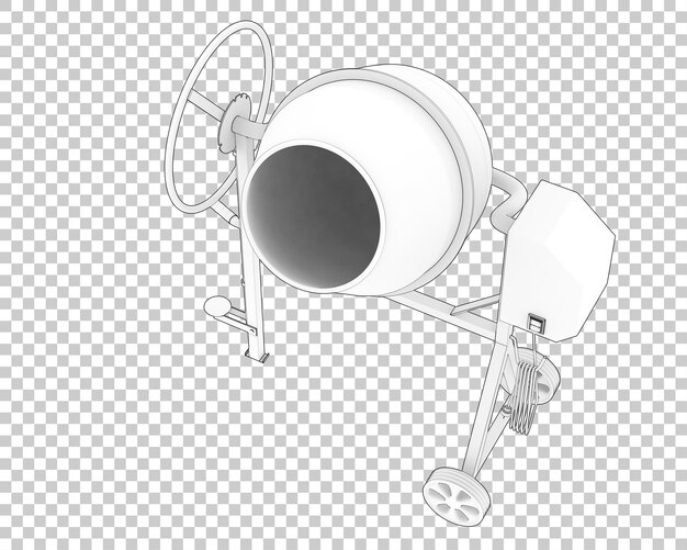 Betonmischer auf transparentem Hintergrund 3D-Darstellung
