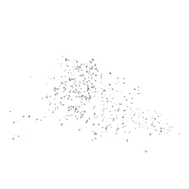 Betonsteinschutt isoliert transparenter Hintergrund 3D-Rendering