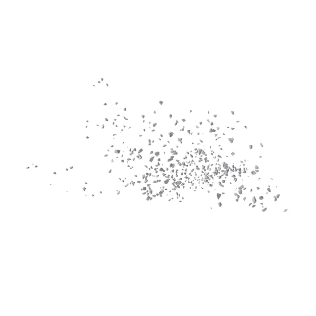 Betonsteinschutt isoliert transparenter Hintergrund 3D-Rendering