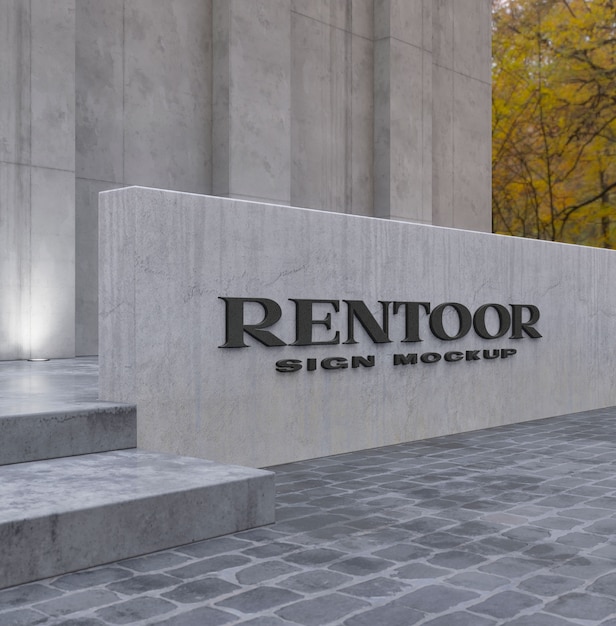Betonwand-Logo-Attrappe