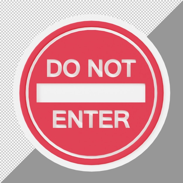 Betreten Sie das Straßenschild nicht 3D-Darstellung