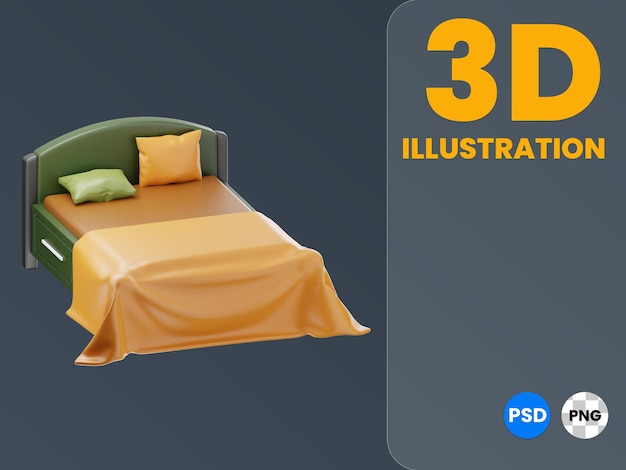 Bett 3d-illustration