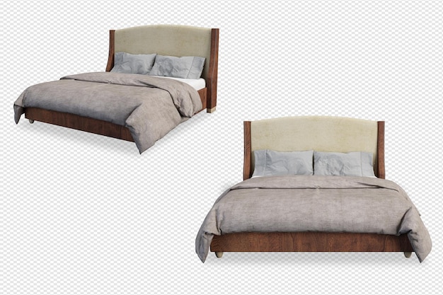 Bett mit Möbelmodell