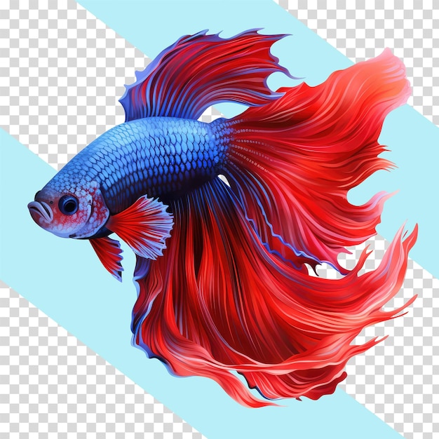 Betta splendens em fundo transaprent