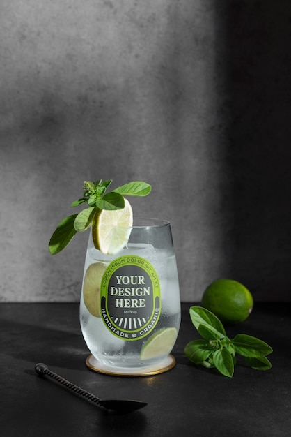 Bevanda con modello di cemento scuro