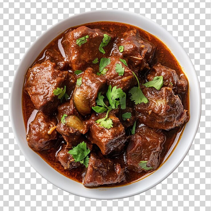 PSD bhuna gosht aislado en un fondo transparente