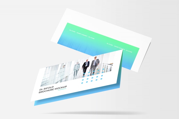 PSD bi-fold brochure mockup