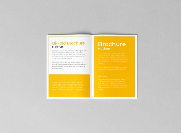 PSD bi fold brochure mockup