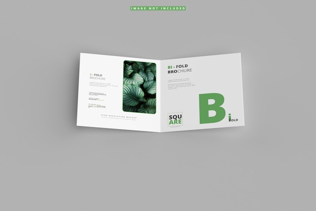 Bi-fold square brochure mockup