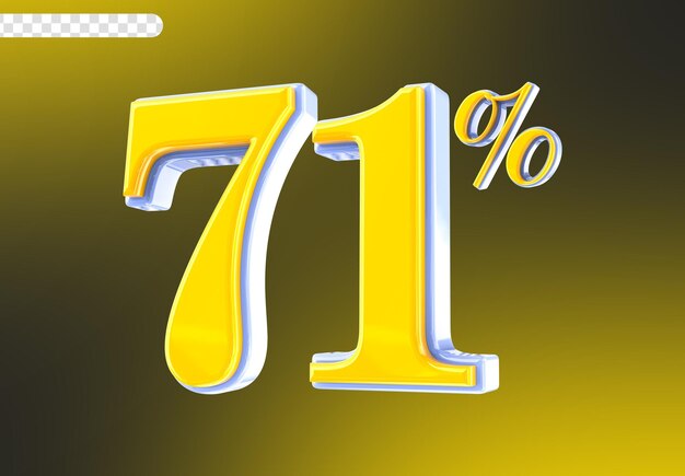 Bianco con numero giallo 71 Render 3D