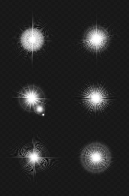 bianco incandescente sparkle lens flare sun brust effetti trasparenti