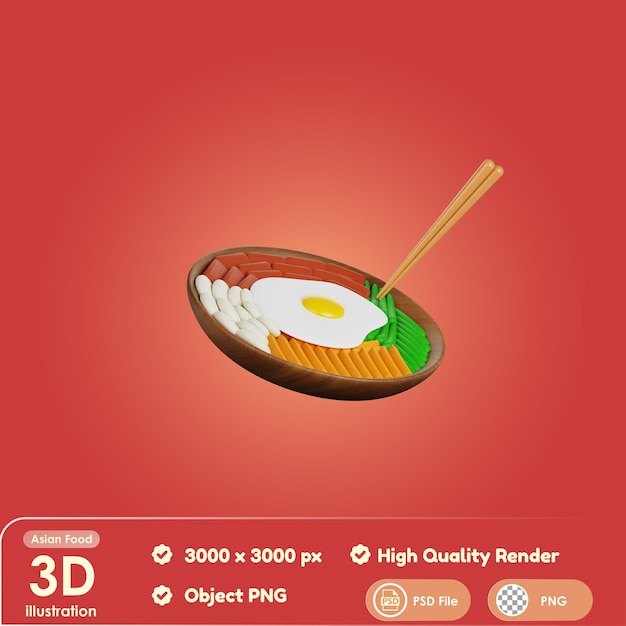 Bibimbap 3d