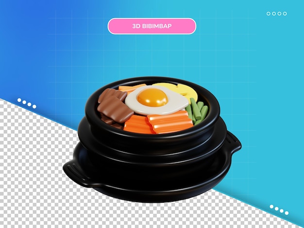 PSD bibimbap ícone 3d