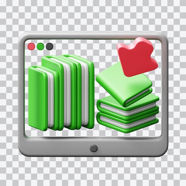 Biblioteca en línea Ilustración 3D