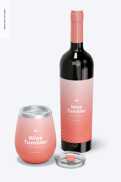Bicchiere da vino da 12 once Mockup, aperto