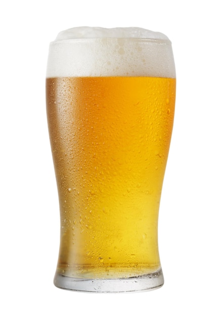 bicchiere di birra isolato su uno sfondo trasparente