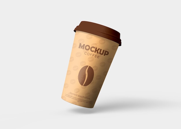 Bicchiere di cartone per mockup di bevande_File PSD completamente modificabile