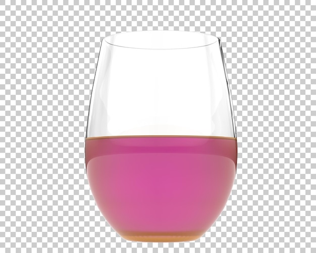 Bicchiere di vino su sfondo trasparente 3d rendering illustrazione