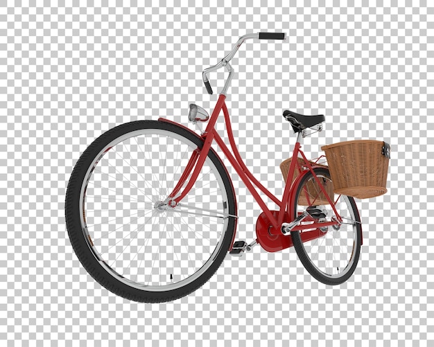 Bici classica con cestello isolato su sfondo trasparente illustrazione rendering 3d