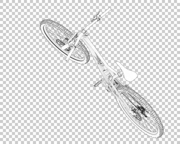 Bici realistica isolata su sfondo trasparente 3d rendering illustrazione