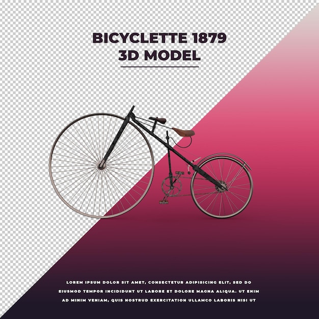 Bicicleta 1879 3d isolada