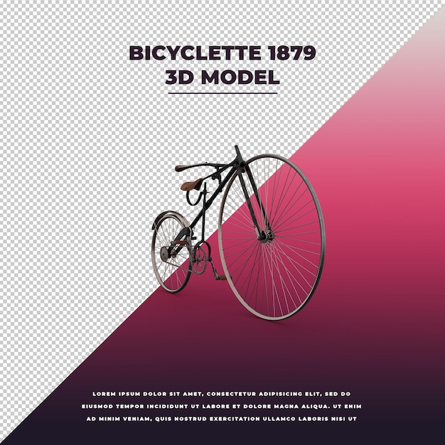 Bicicleta 1879 3d isolada