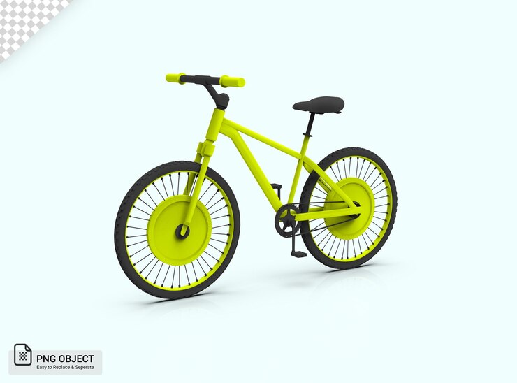 Bicicleta 3D en amarillo